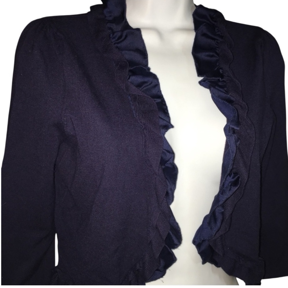 Inc International Concept women’s blue ruffle shrug cardigan Sz P similar to S